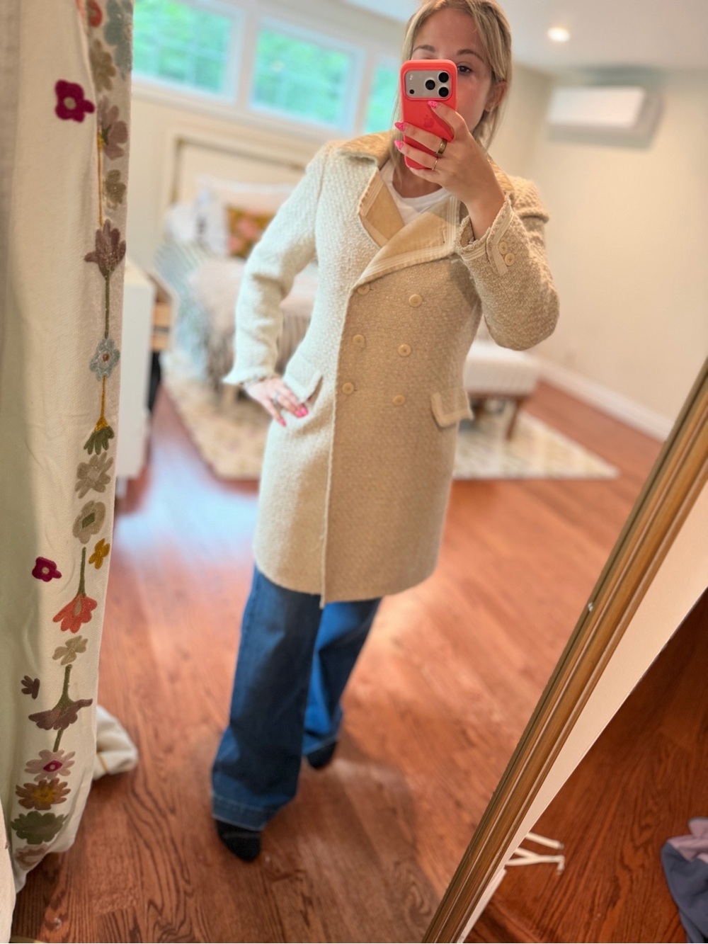 Y2K Vintage COACH Coat Tweed witg fur collar